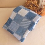 再販*８重ガーゼマフラーフェイスタオル*空色denimpatch*