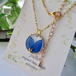 本物のお花紫陽花のシンプルネックレス