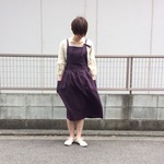 エプロンワンピース  ダークパープル