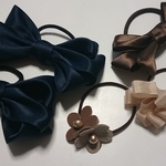 ヘアゴム　リボンorレザーフラワーなど