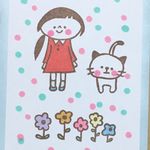 169　消しゴムはんこ　りんごの王様☆私とねことおはなはんこ☆