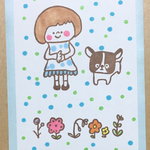 170　消しゴムはんこ　りんごの王様☆私と犬とお花はんこ②☆