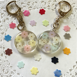 再販✖︎6☆オーダーカラー♪名前入り☆パステルlittle  flowerキーホルダー