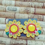 ソウタシエ イエロー&オレンジ  向日葵ピアス