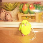 レース糸の鳥さん2、蛍光色