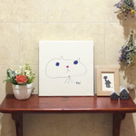 つぶらな瞳がたまらない Ｋｅｉちゃんお絵描きファブリックボード『白猫』
