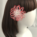 【再販】華かさなり。水引のヘアクリップ（白・紅）