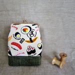 お寿司柄　がま口／シガレットケース～ポーチにも