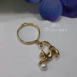 【感謝企画品】パールで遊ぶ猫ちゃんピンキーリング(フリーサイズ)