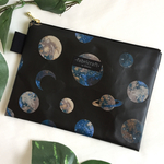 1ポケット付き/宇宙ドロップス  ラミネートポーチ ブラック