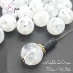 Mable beads 20mm White×clear