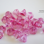 【new color】clear*pink bell flower チェコビーズ 15個