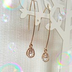 ジルコニア風ガラスドロップアメリカンピアス・イヤリング・ノンホールピアス