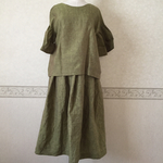 リネン タックスカート ピスタチオ 