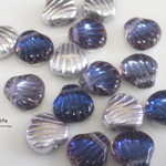 bermuda blue shell (横穴) チェコビーズ 10個