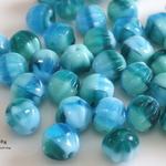 murble blue 6mm メロン チェコビーズ 20個