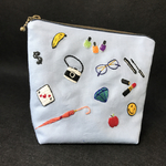 刺繍ポーチ  カラフルニャー