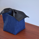 リボントートバッグ(デニム×ブラックリボン)