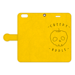 [手帳型iPhoneケース] Creepy apple / yellow