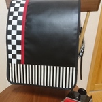 男の子 ランドセルカバー 黒×チェッカーフラッグ🏁チェック柄