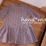 値下げ！ローウエストワンピース*140*花柄・七分袖