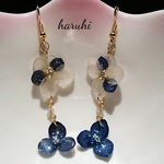 紫陽花コンビピアス
