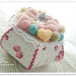 カルトナージュ　リネンイチゴのキャンディBOX 