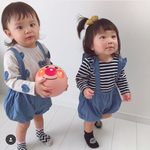 夏季限定☆くすみブルーのカボチャパンツサロペット