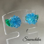 新色♡キラキラ紫陽花ピアス スカイブルー[送料込み]