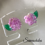 新色♡キラキラ紫陽花ピアス ライトパープル[送料込み]