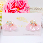 花びらビジューピアス/イヤリング   sweet pink