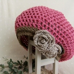 【SALE】ローズののベレー帽　 ラブリーピンク