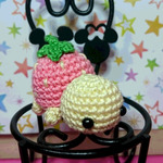 イチゴになっちゃたカメさん  あみぐるみ　ピンク
