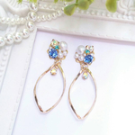 サファイアカラー♡ひねりチャームピアス