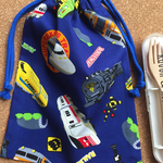 電車 新幹線　ネイビー　 巾着袋 ☆入園入学☆