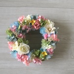ピスタチオRoseのカラフルパステルWreath 19cm