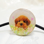 花畑のプードルちゃん:ヘアゴム