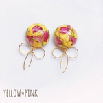 yellow×pink dryflower ribbon ピアス/イヤリング