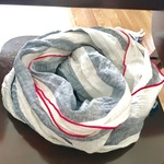   送料無料 ボーダー好きさんのリネンストール♪ 
