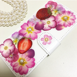 iPhone6・6s対応☆手帳型ケース☆押し花ケース☆押しフルーツ☆苺