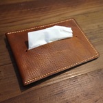 コンパクトに収納出来る革のティッシュケース【オイルレザーブラウン】