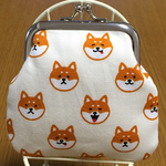  犬柄がま口財布