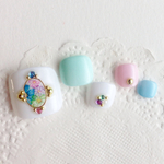 RUNA♪フットネイル♡パステルフラワーブローチネイルチップ