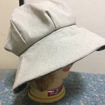 1点もの！まるっとゆるっと夏帽子 生成り&グレーローズ