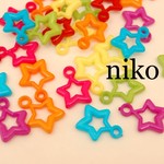 【30個】星型チャーム☆彡ビタミンカラーmix