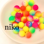 【30個】丸ビーズ☆彡ビタミンカラーmix