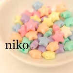 【50個】星形ビーズ☆彡パステルカラーmix
