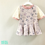 夏直前SALE♡女の子シューズ柄♡ふんわりペプラムトップス