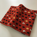 ブックカバー 文庫本サイズ 猫 紅海老茶