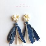 再販♡デニムタッセル×パールビジューピアス♡送料込み